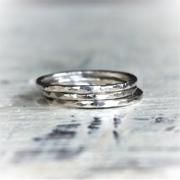custom sterling silver stacking rings ✨ set of 3 - Picture 3 of 7